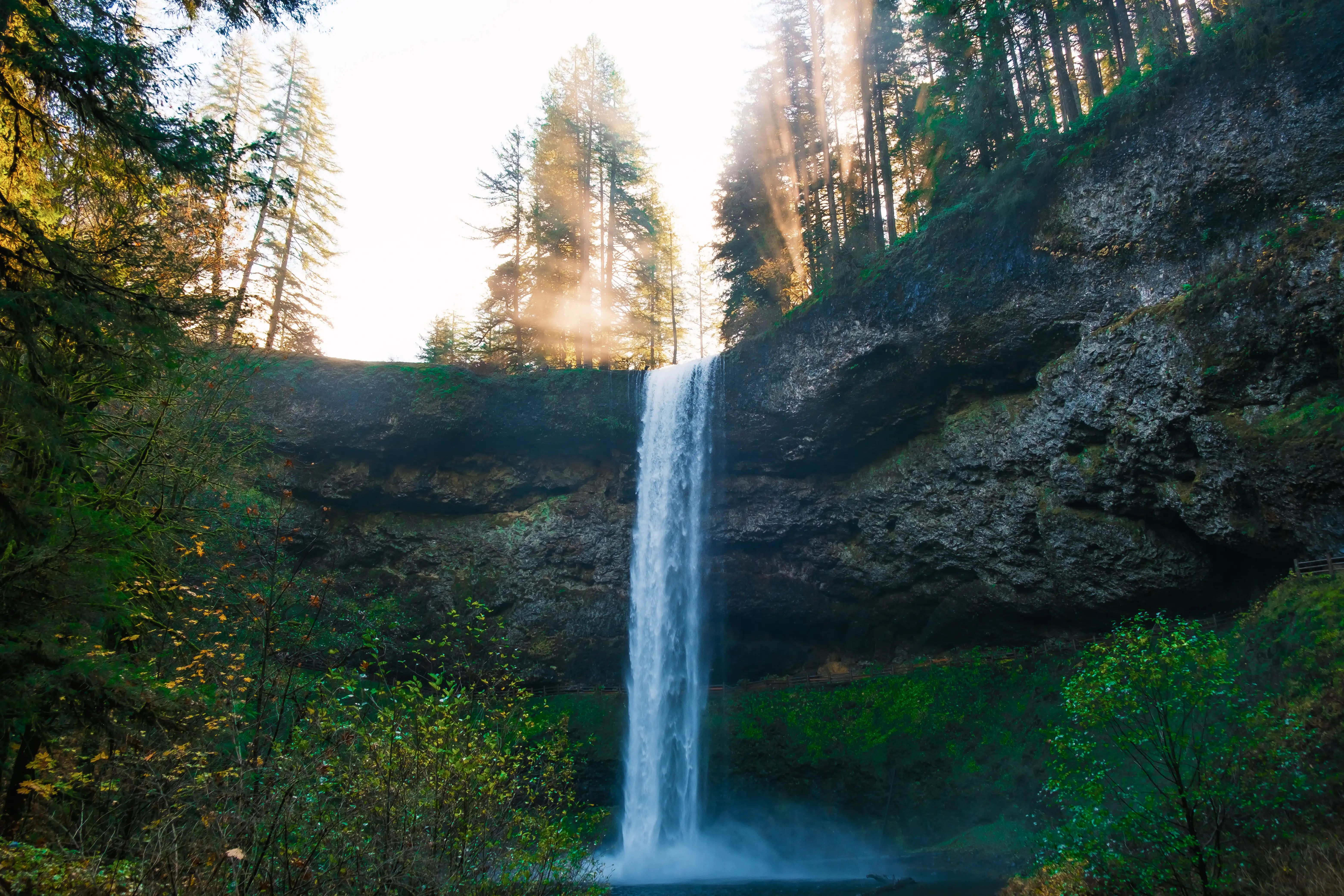 South falls sunrise at Silver Falls State Park