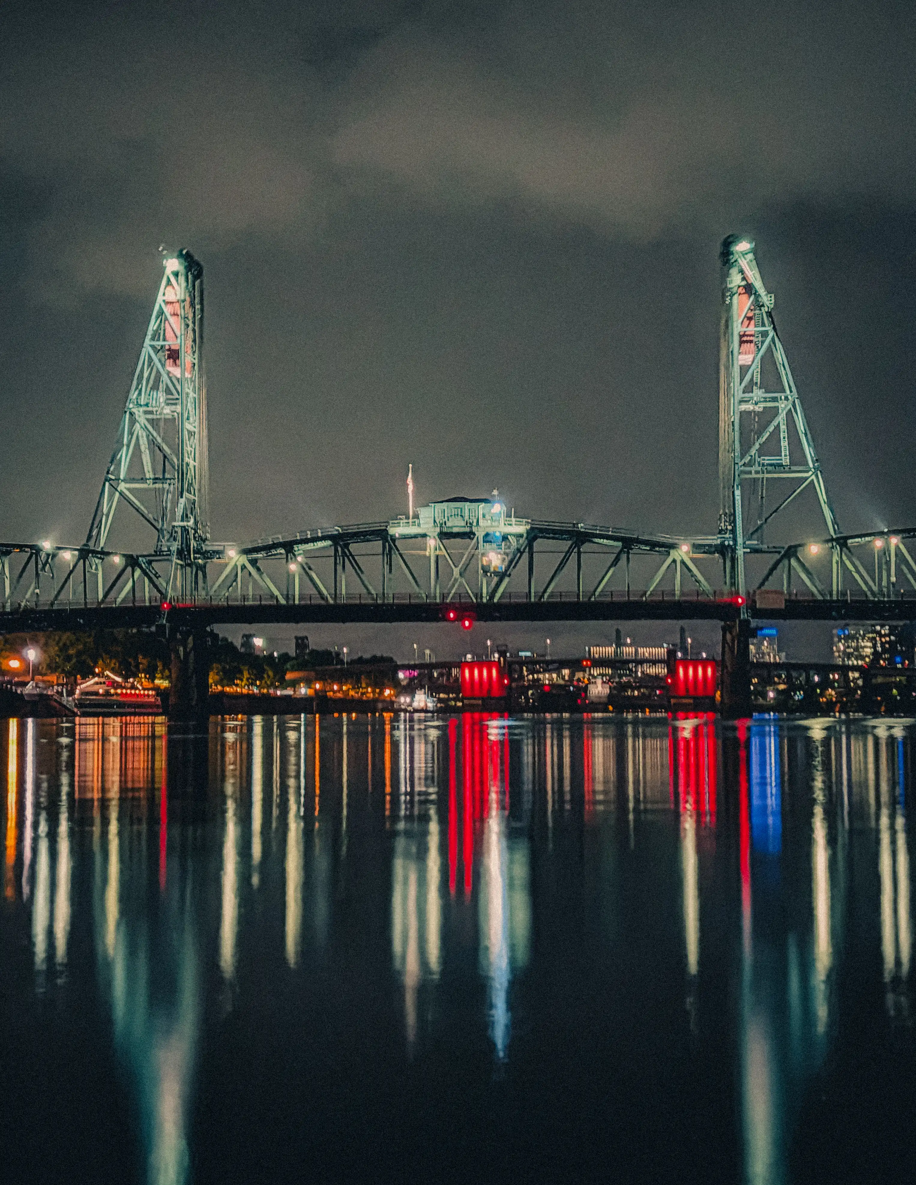 the Hawthorne bridge in Portland from the docks