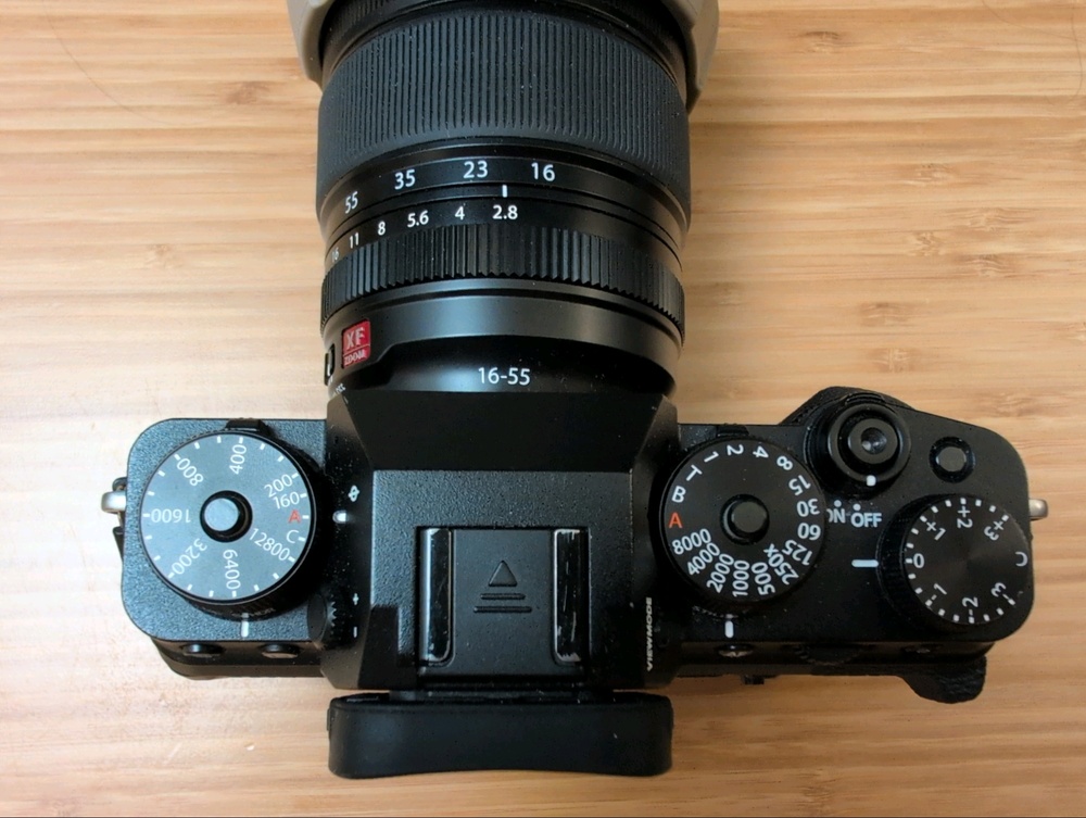 top-down view of the fujifilm x-t4