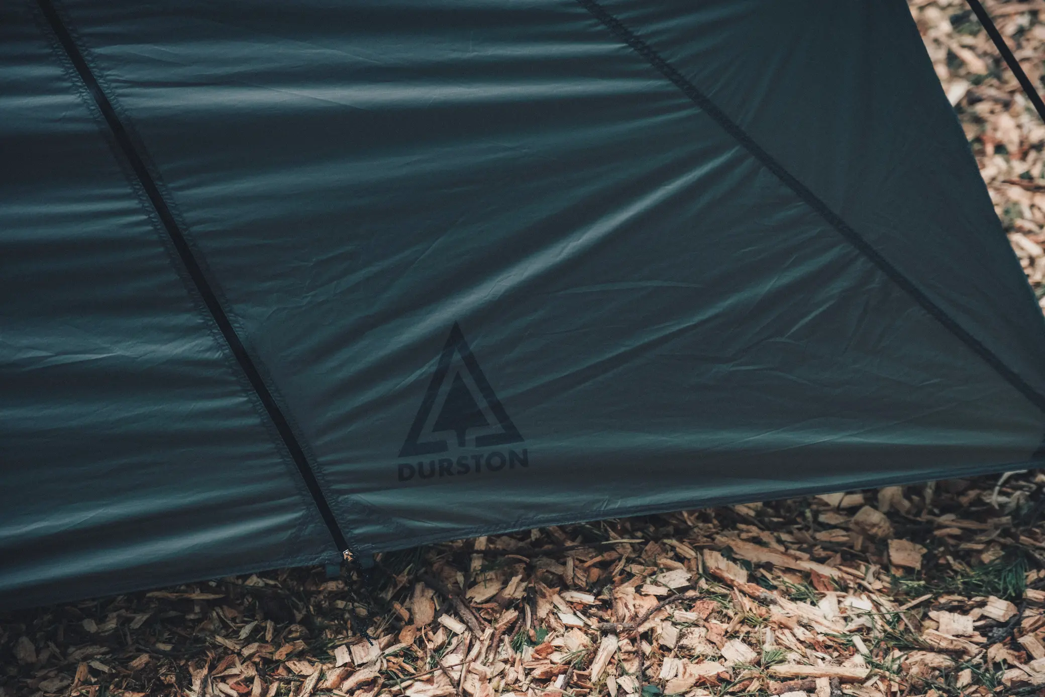photo of tent with the Durston logo