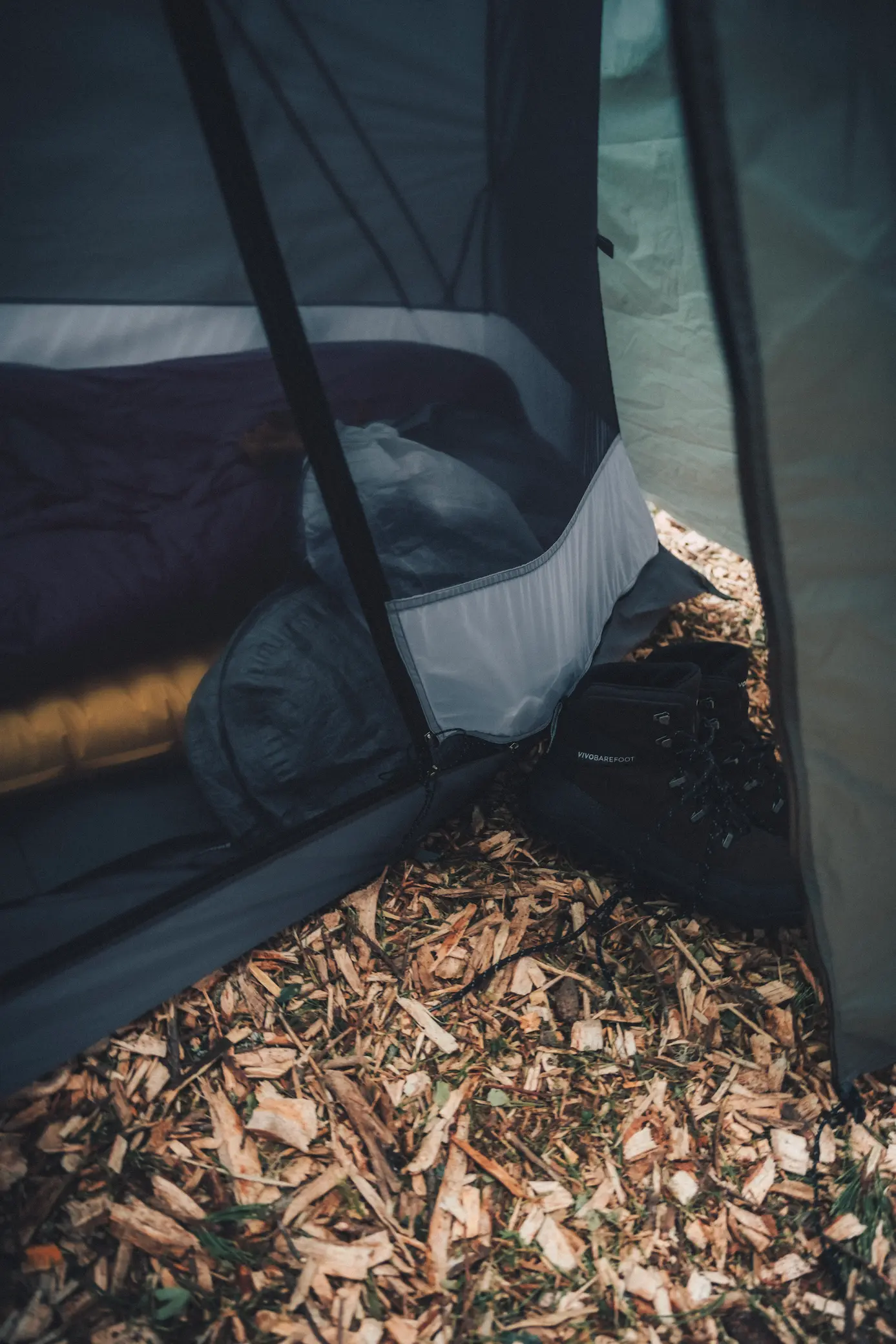 photo of vestibule of tent